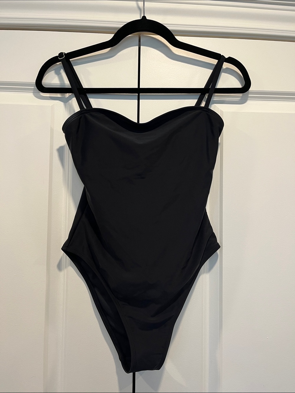 Black One-Piece Swimsuit - Classic Strap Design